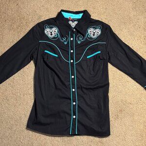 Hell Bunny Quarter Sleeve Button Up Shirt